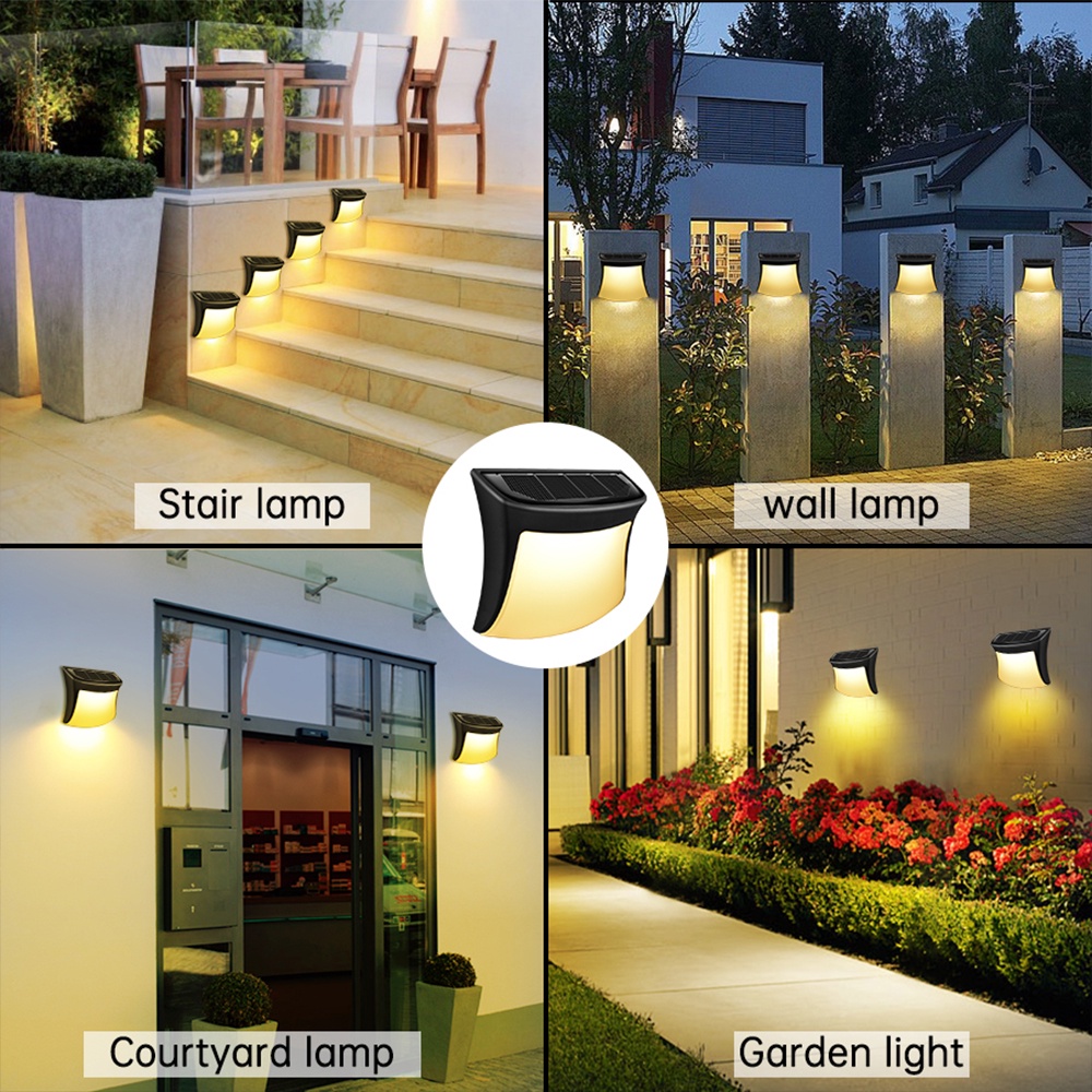 Đèn Led 3 Bóng Gắn Tường Ngoài Trời Chống Nước IP65 Chạy Năng Lượng Mặt Trời