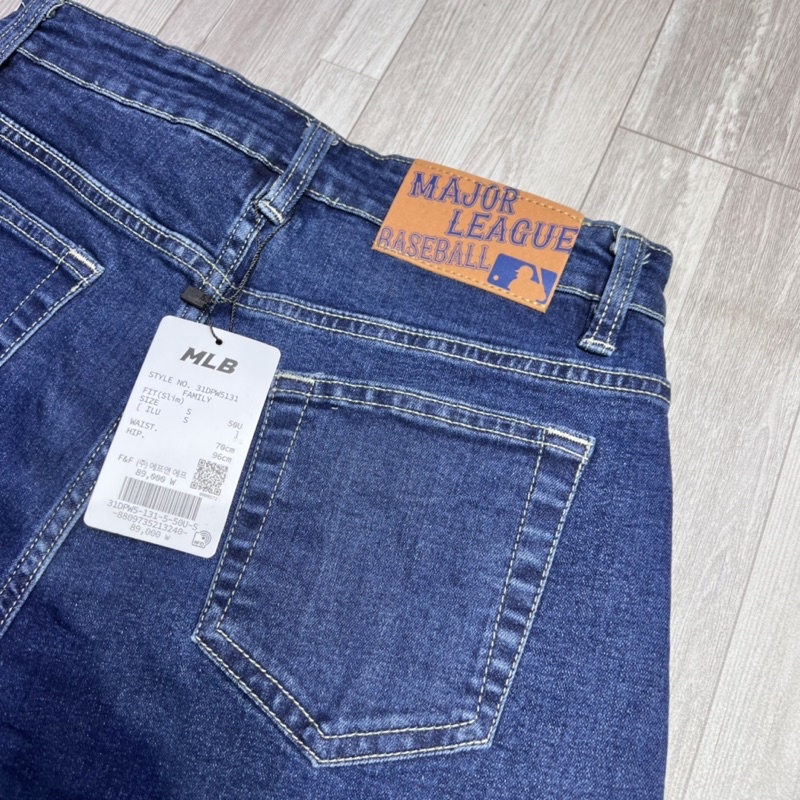 Quần MLB Jean nữ logo thêu thời trang