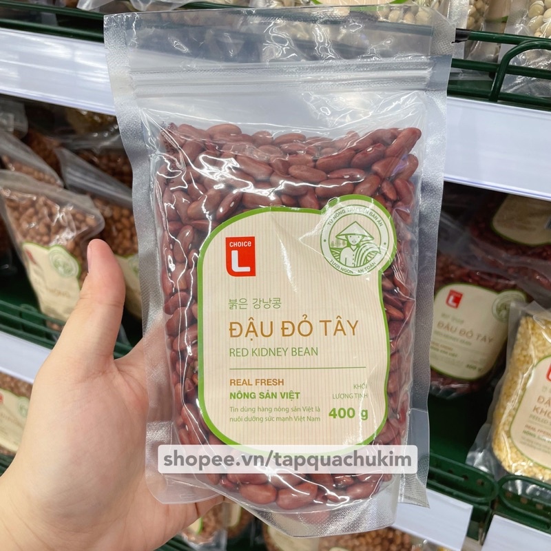 Đậu đỏ tây CHOICE L gói 400G (đậu thận / đầu đỏ hạt to / đậu đỏ Kidney) - tapquachukim