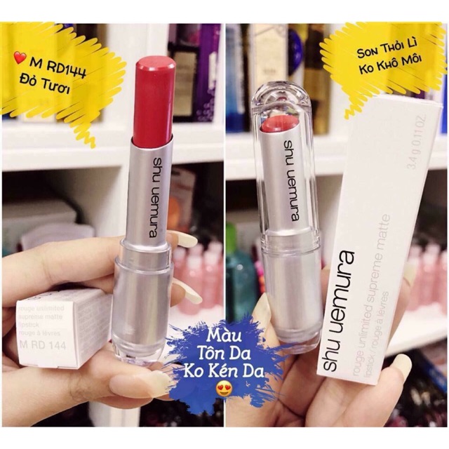 Son Shu Uemura Rouge Unlimited Supreme Matte – MRD144 - Đỏ Tươi