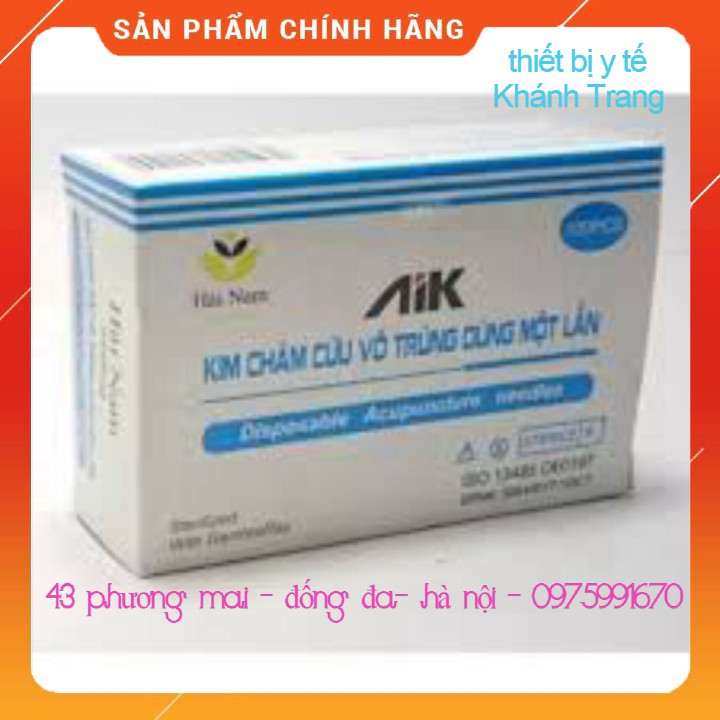 (Gía Sỉ ) Kim châm cứu vô trùng AIK Hải Nam ( hộp 100 kim)