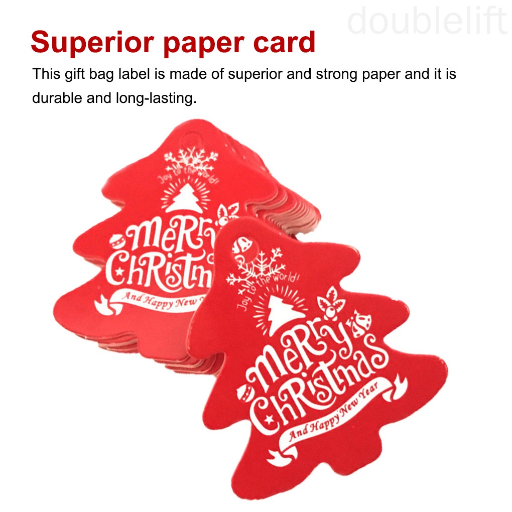 Set 100 thẻ giấy treo trang trí cây thông giáng sinh