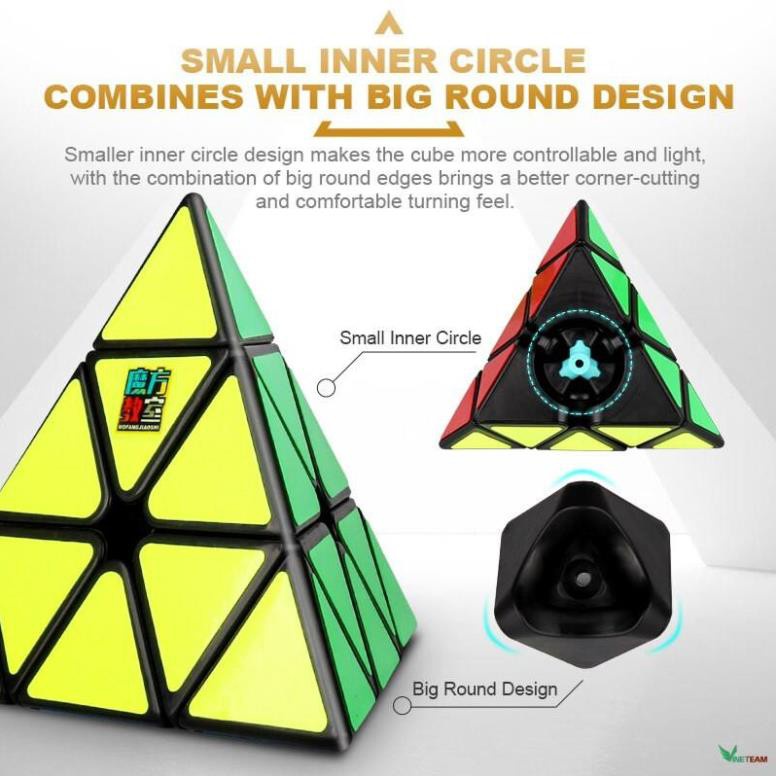 Đồ chơi Rubik MoYu MeiLong Pyraminx Sticker - Rubik Tam Giác Phát Triển IQ Hộp đen -dc2883