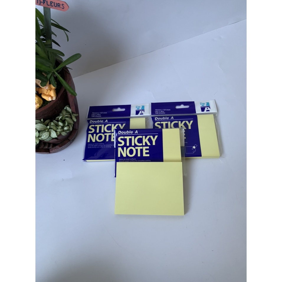 Giấy Nhớ, Giấy Note Double 3x4 (100 tờ/tập) - Độ Bám Dính Cao, Không Bong Tróc Khi Gỡ