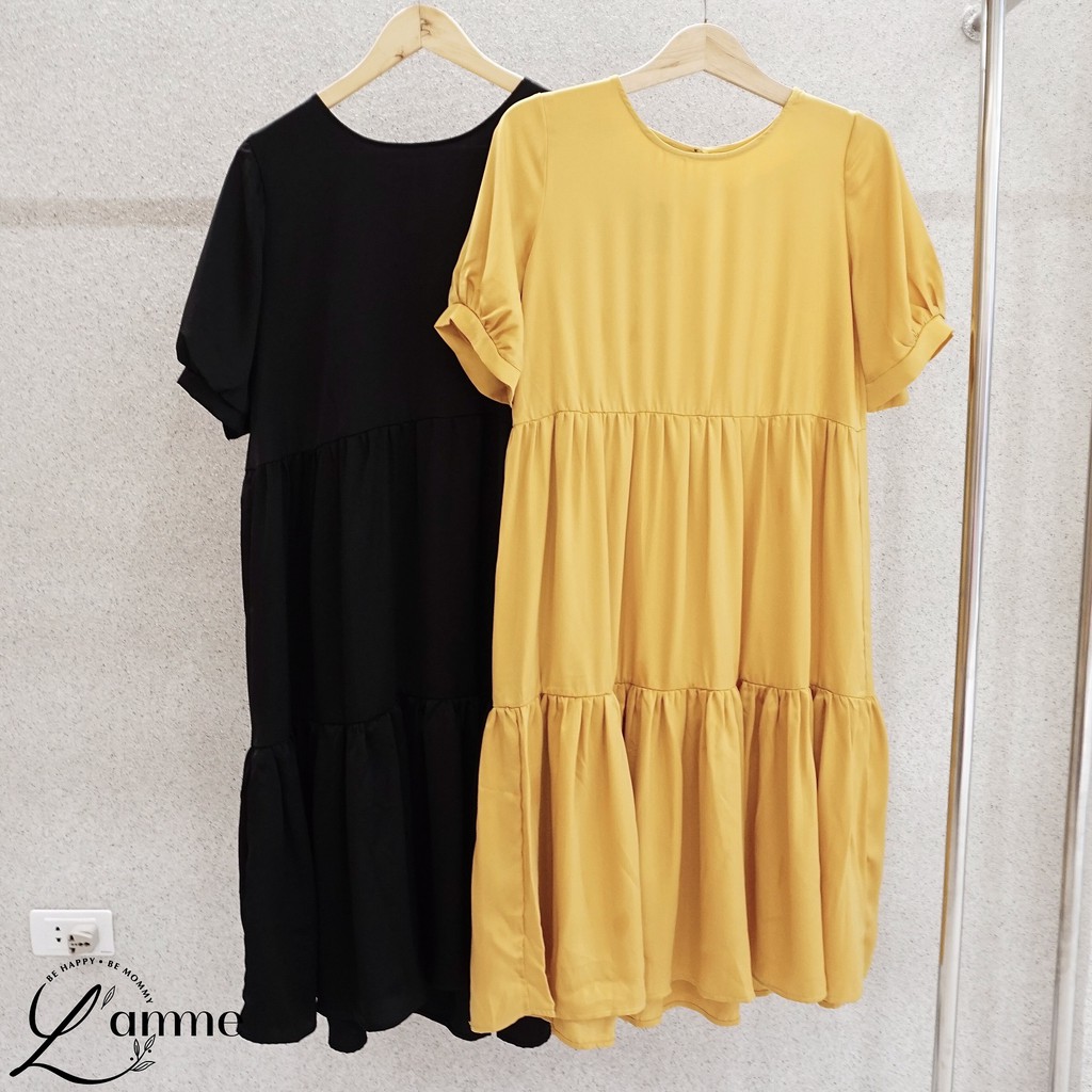 Đầm bầu đẹp Mochi Dress chất lụa mềm nhẹ, dáng suông dấu dáng dễ mặc by LAMME.