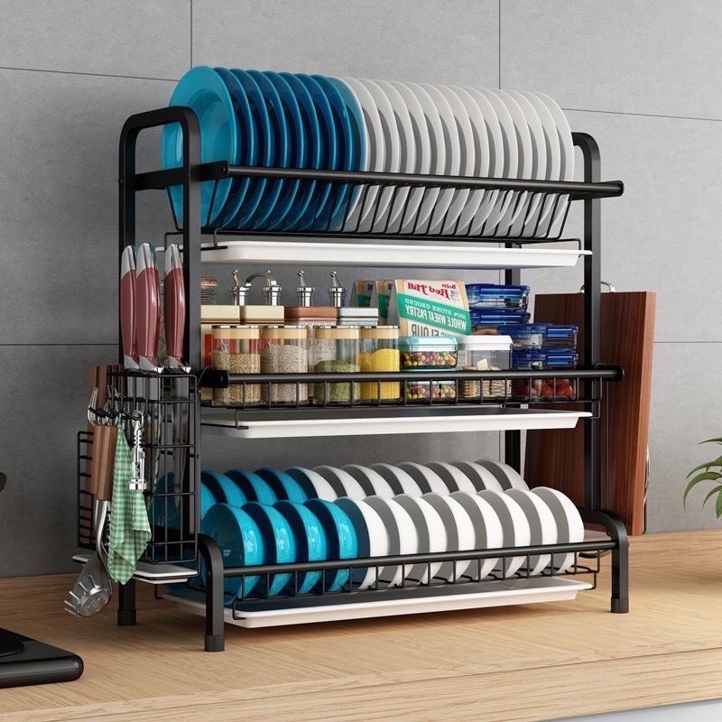 Kệ bát 3 tầng đa năng thông minh. Có khay hứng nước. Freeship