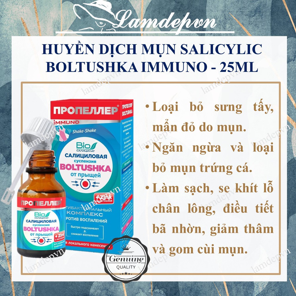 Huyền dịch loại bỏ mụn cấp tốc Nga Salicylic BOLTUSHKA Propeller