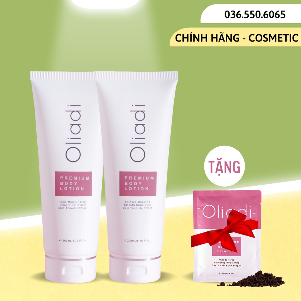 [MUA 2 TẶNG 1] COMBO 2 TUÝP Kem Body Oliadi Dưỡng Trắng Toàn Thân 200ml Chính Hãng - Tặng Gói Tắm Trắng Oliadi