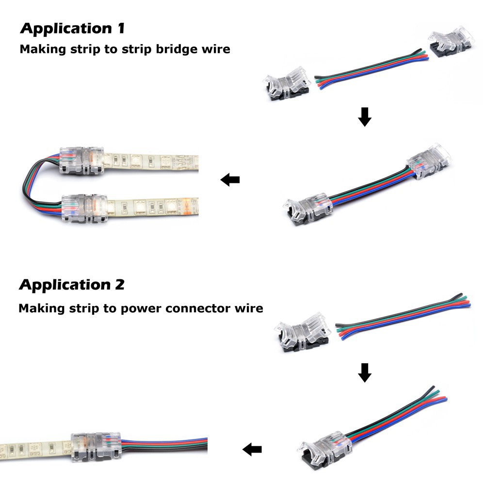 5 Đầu Nối Dây Đèn Led 2pin 3pin 4pin 5pin Cho Dây Đèn Led Rgb Rgbw Rgbww 3528 5050