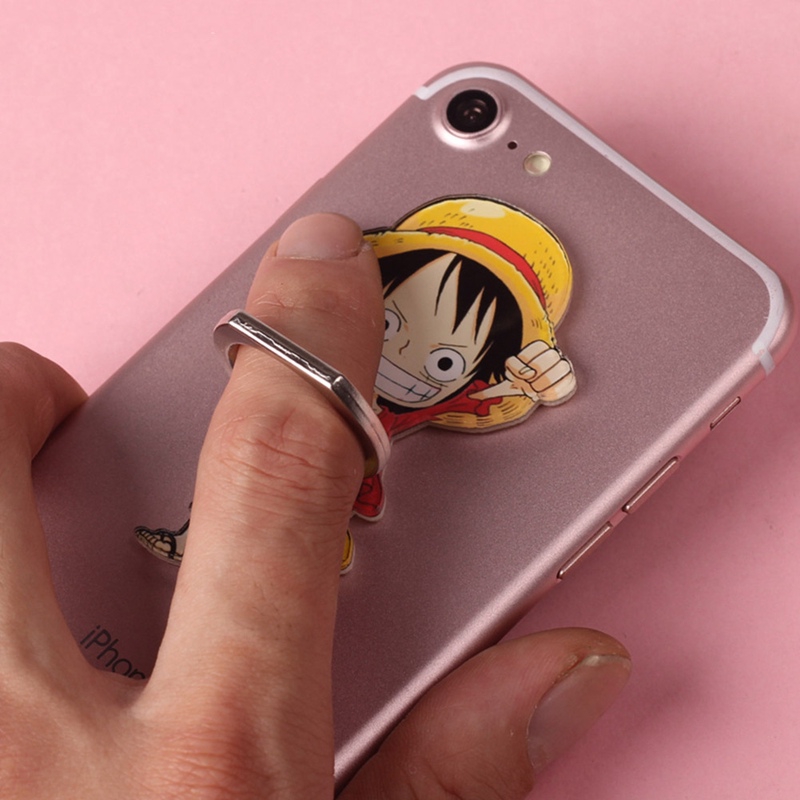 Nhẫn móc ngón tay giữ điện thoại hình nhân vật luffy trong anime one piece độc đáo