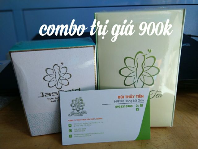 [QUÀ TẶNG KHỦNG] COMBO 1 Trà Giảm Béo Jasmine Tea và 1 Jasgold.  Tặng 1 hộp Saffron Bahraman 1g