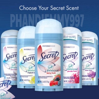 Lăn nách khử mùi secret usa cho nữ invisible solid