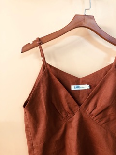 Áo 2 dây vải Linen