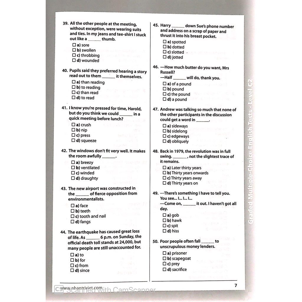 Sách Graded Multiple - Choice English Test Level C2