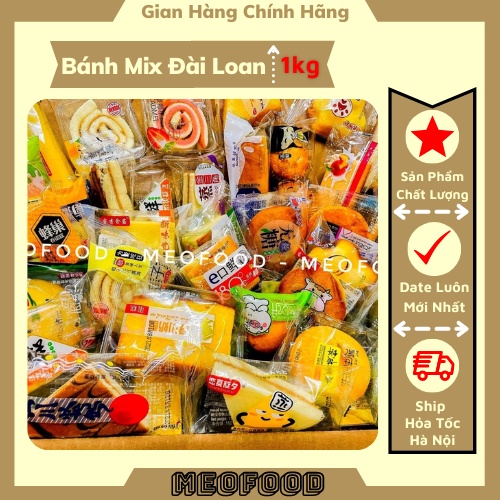 Bánh Mix Đài Loan 1kg giá rẻ tự chọn đủ vị MeoFood BM01