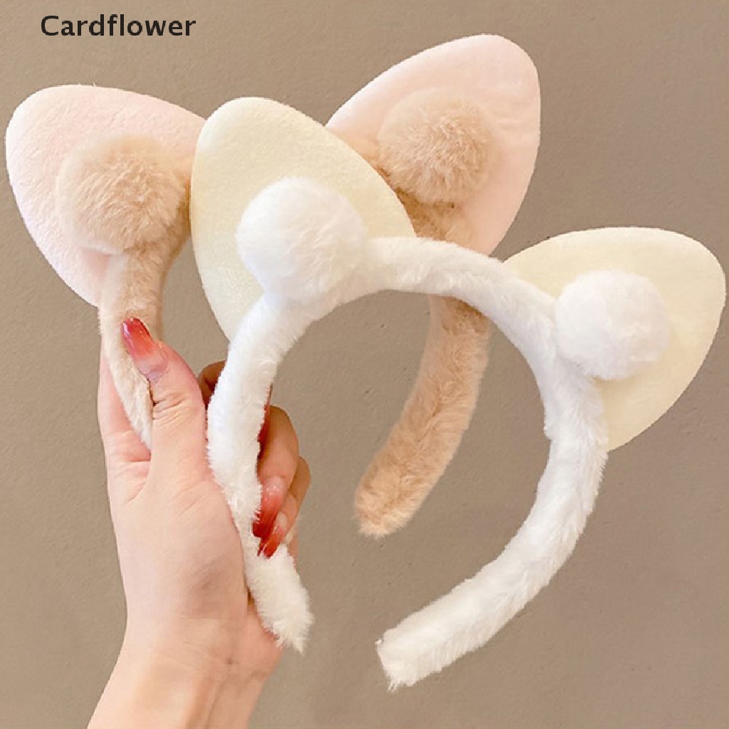 &lt; Cardflower &gt; Kẹp Tóc Rửa Mặt Hình Tai Mèo Bằng Lông Nhung Dễ Thương Thanh Lịch Và Tinh Tế Dành Cho Bạn Nữ