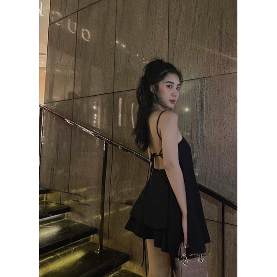 Sẵn trắng Set áo cổ yếm kèm tag nơ + Quần short 🖤 Thelaniclothing