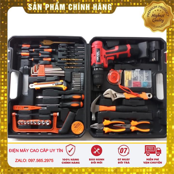 Máy khoan pin Thái Lan Hikari kèm 50 phụ kiện hàng chính hãng