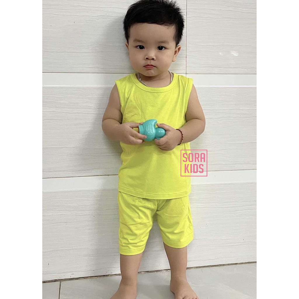 đồ bộ ba lỗ bé trai, bé gái Minky Mom vải thun lạnh, bộ 3 lỗ cho bé mặc nhà mùa hè