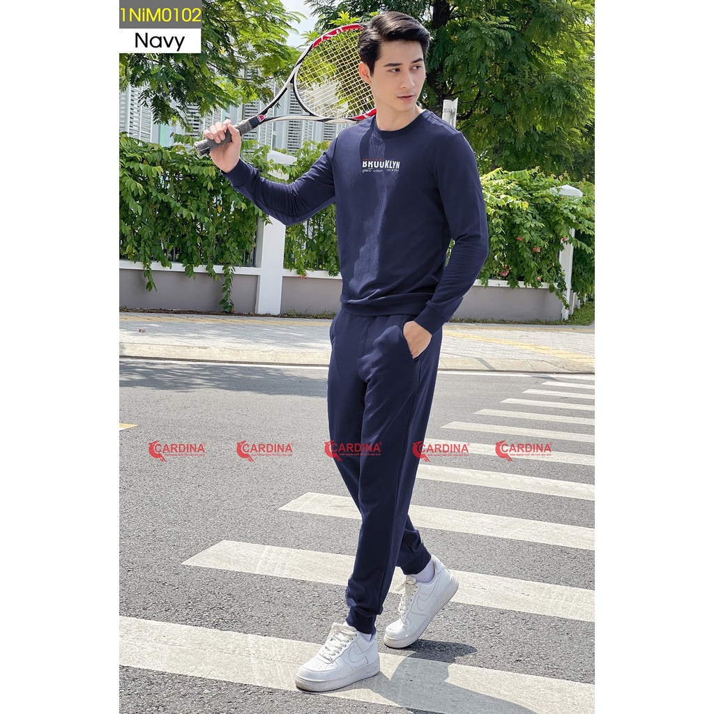 Bộ nỉ nam CARDINA chất cotton da cá cao cấp dáng thể thao khỏe khoắn năng động 1NiM01.