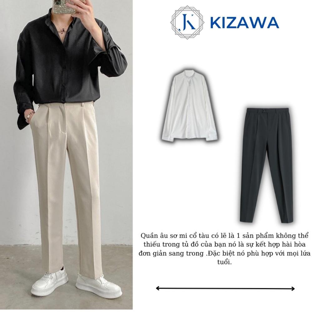 Quần baggy nam ống rộng vải Hàn cao cấp, quần tây âu nam co giãn thời trang KIZAWA