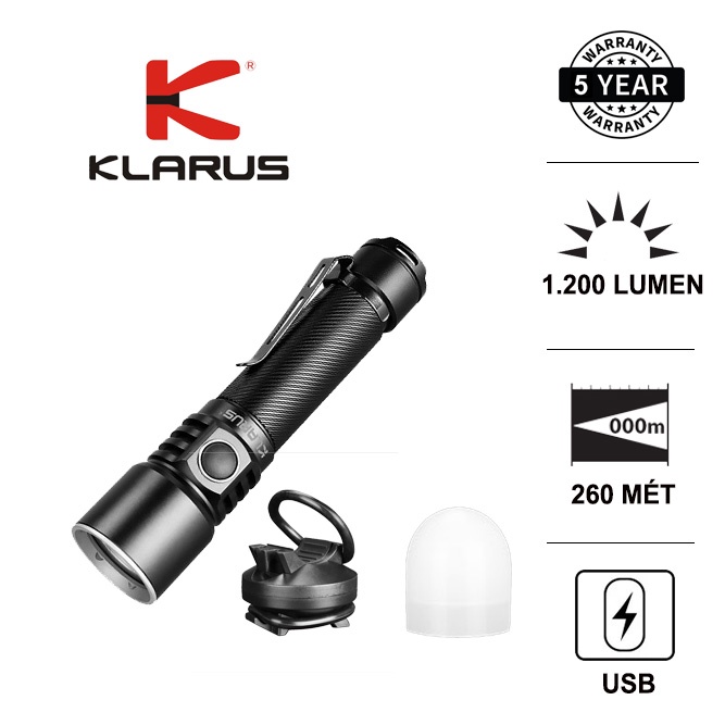 Đèn xe đạp đa năng KLARUS ST15R sáng 1200 lumen xa 260m Sạc USB Pin 18650 2600mAh Đèn &amp; Đèn pin