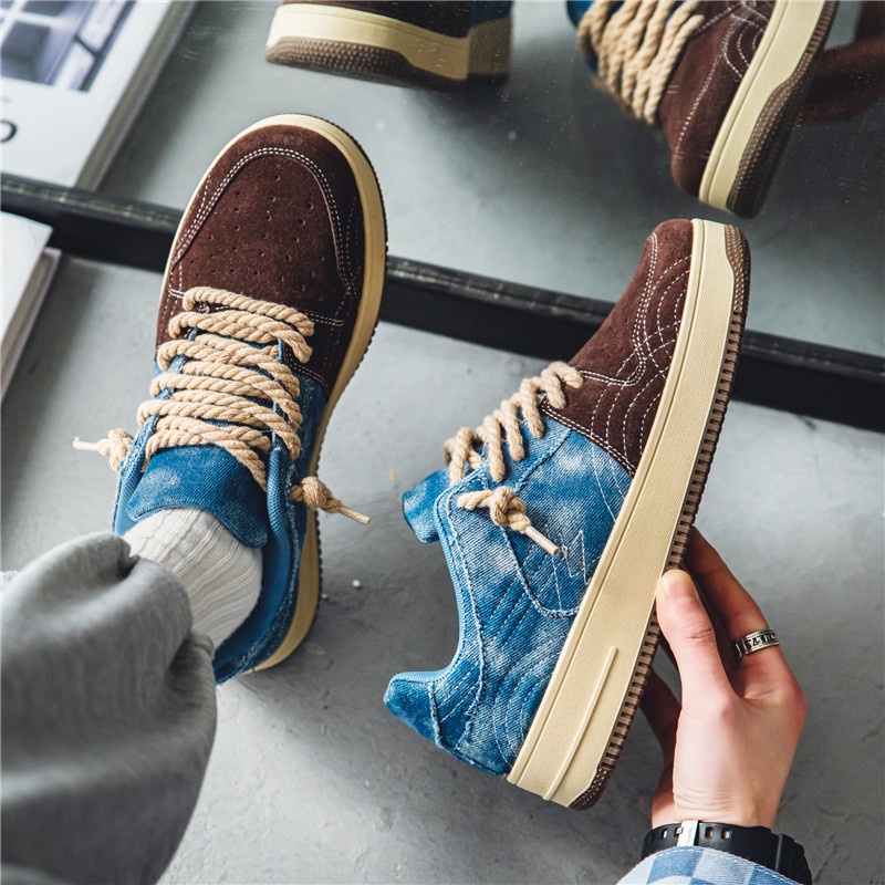 Giày Thể Thao Nam Vải Denim Phong Cách Mới 2022