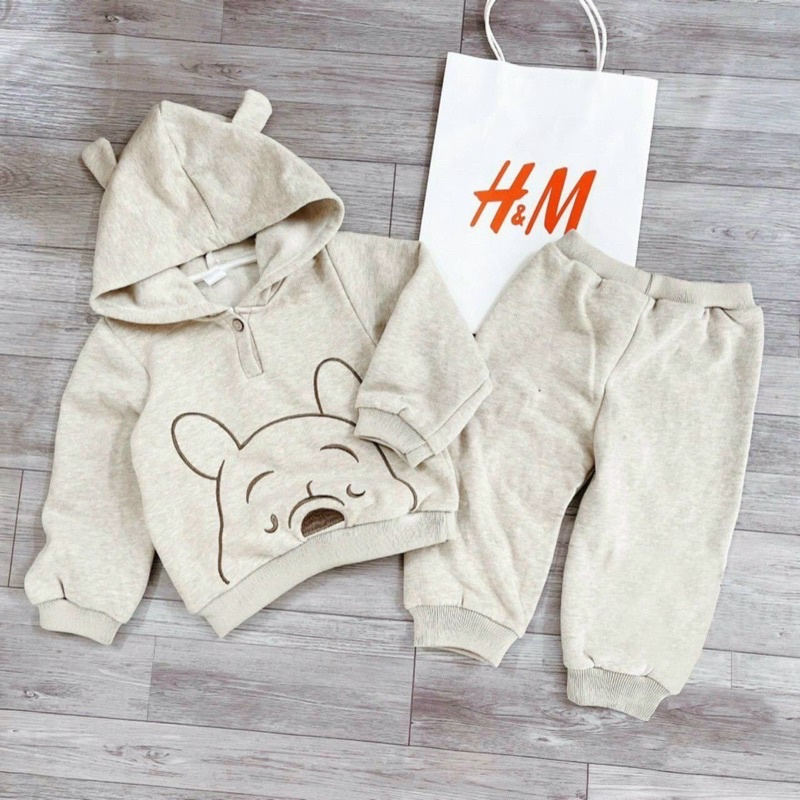 SỈ BỘ NỈ HÌNH GẤU DÀI TAY CHO BÉ Q1073