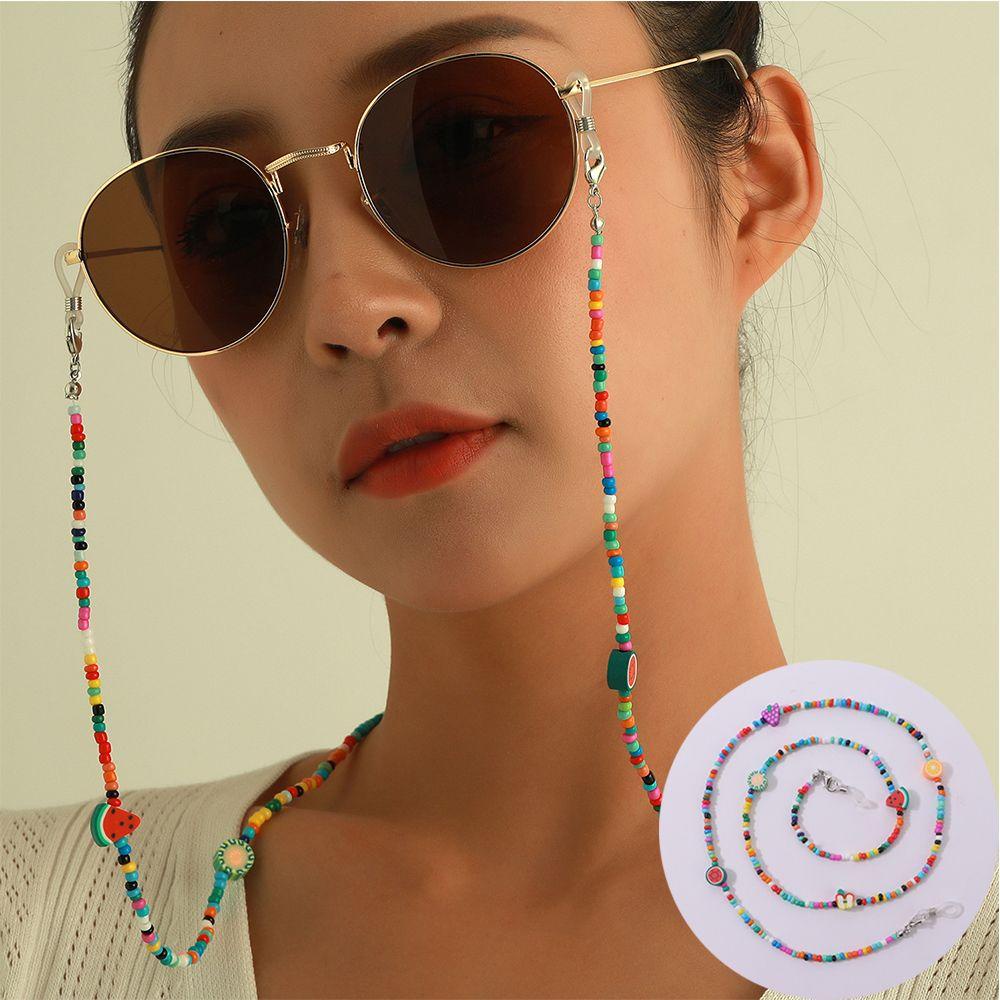 Dây Chuỗi Hạt Gắn Mắt Kính Nhiều Màu Hình Trái Cây Phong Cách Bohemian