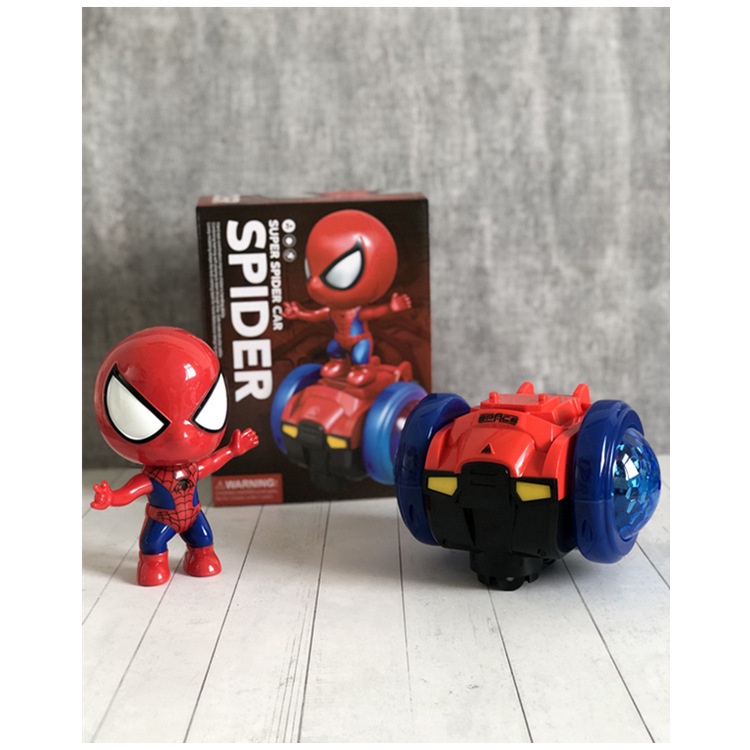 Xe Siêu nhân nhện thăng bằng quay 360 độ phát nhạc vui nhộn cho bé