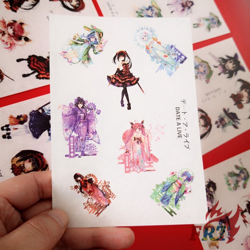 Bộ 6 tấm hình dán họa tiết hoạt hình Date a live Kurumi xinh xắn