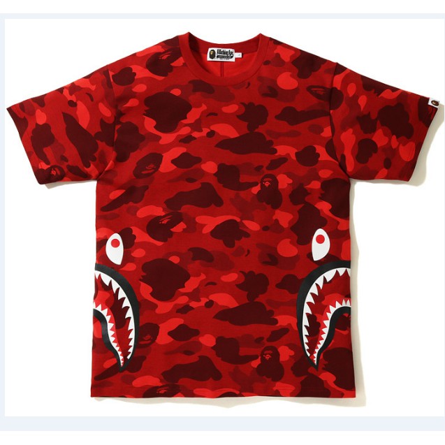 New Bape Shark Camouflage T shirt Men Women High Quality Casual Short sleeve t-shirt