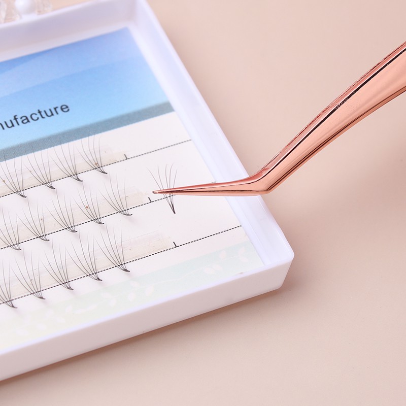 Bộ Nhíp Gắp Lông Mi Chuyên Nghiệp Màu Vàng Hồng xiaobijia