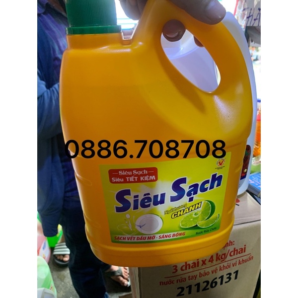 Nước rửa chén siêu sạch 3kg6