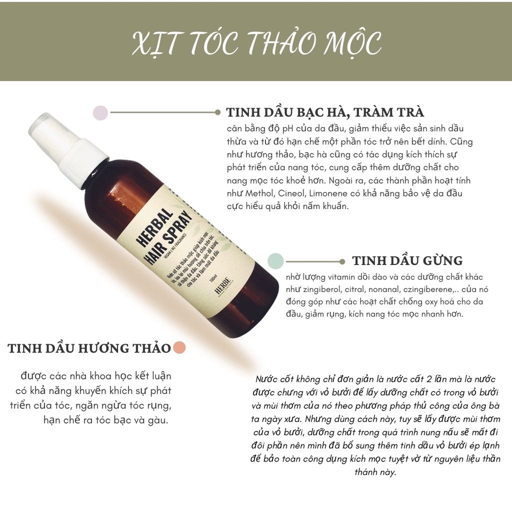 TINH DẦU THẢO MỘC KÍCH MỌC TÓC - HERBAL HAIR SPRAY Handmade