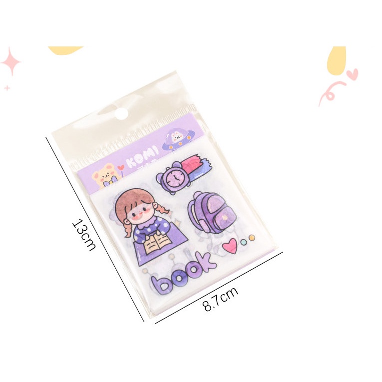 Set 12 miếng dán sticker trang trí đồ dùng hình cô gái siêu cute BAG U SCOBE12