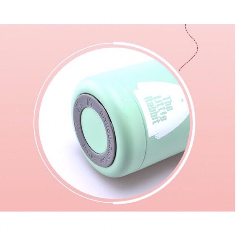 Bình Giữ Nhiệt Mini MIGNON 320ml, Lõi Thép S304 Không Gỉ, Hoa Văn Thỏ Xinh Đáng Yêu