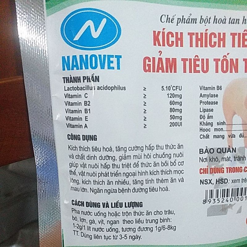 Men tiêu hóa lactonano, k.ích th.ích tiêu hóa, đỡ đi ỉa, cho chó mèo lợn gà vịt, gà đá chọi, thỏ, thú y for pet