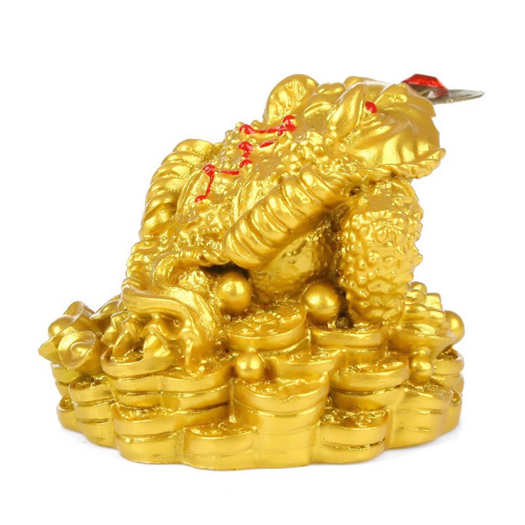 Tượng Ếch Vàng Mang Lại May Mắn Phong Cách Trung Hoa Trang Trí Bàn Làm Việc