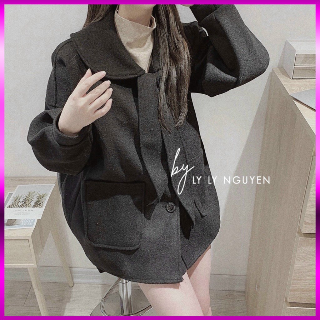 freeship áo khoác dạ kèm nơ hót | BigBuy360 - bigbuy360.vn