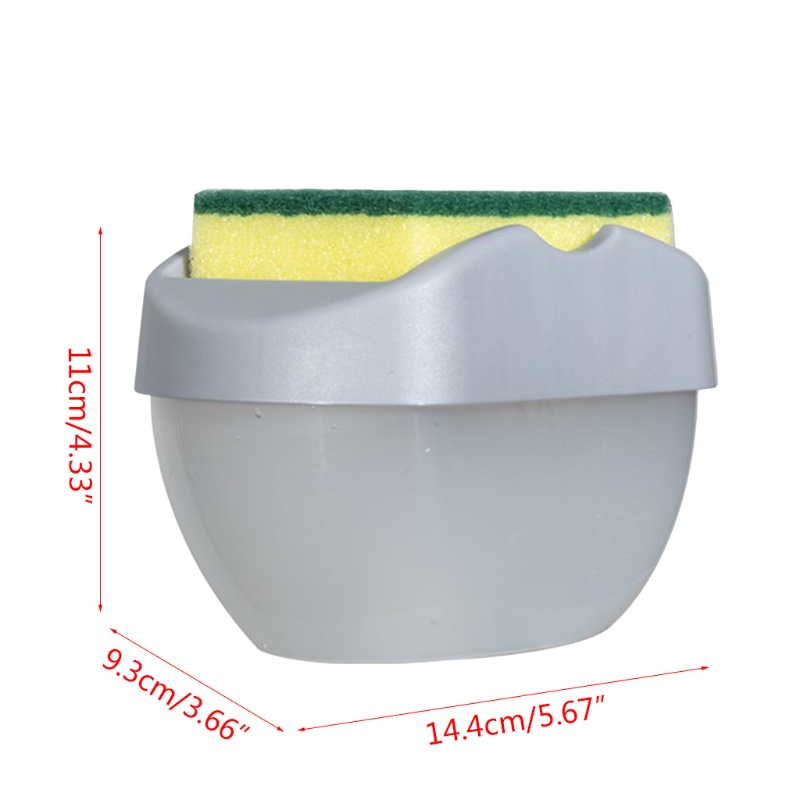 Bình Đựng Xà Phòng Rửa Chén Dạng Nhấn Tay Kèm Giá Đỡ Bọt Biển 2 Trong 1 Tiện Dụng