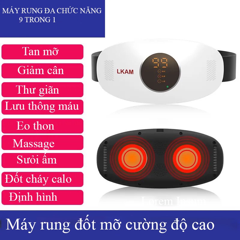 [ SIÊU ĐỐT MỠ ] Đai rung nóng LKAM CHÍNH HÃNG, Đai massage giảm mỡ toàn thân HIỆU QUẢ NHANH