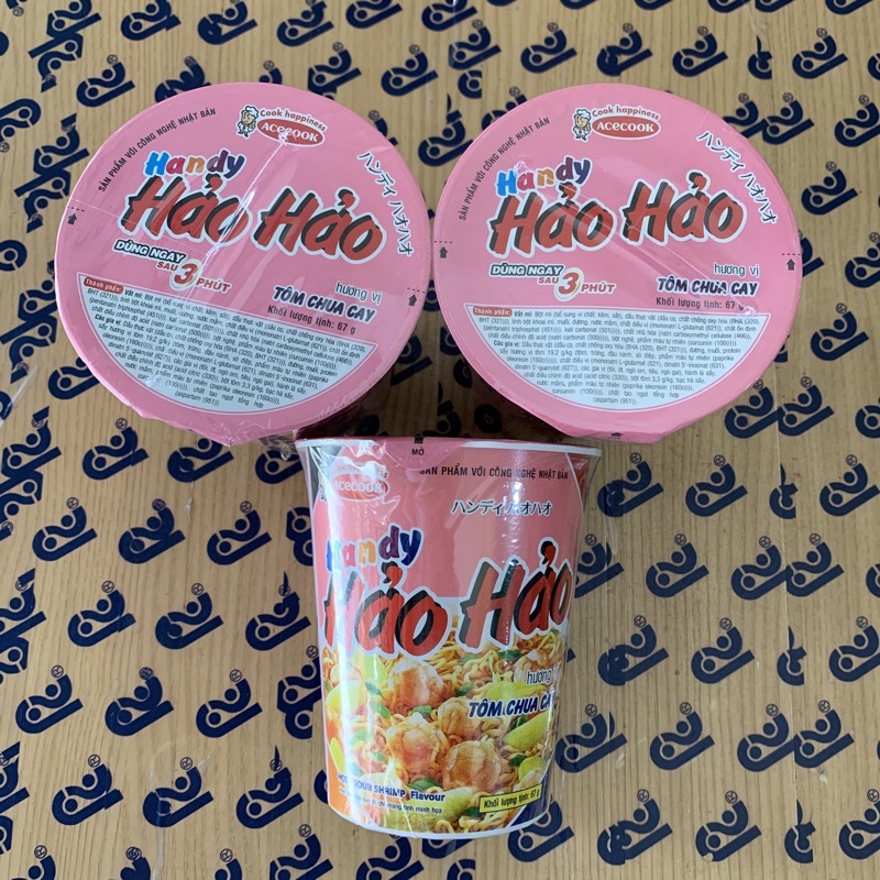 Sét 5 ly mì Hảo hảo Handy tôm chua cay 67g