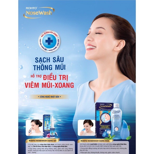 Bộ Vệ Sinh Mũi Rohto Nose Wash (1 Bình Vệ Sinh Mũi Easy Shower Và 1 Bình Dung Dịch 400 Ml)