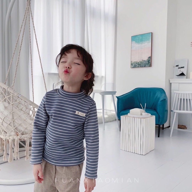 Áo giữ nhiệt lót lông nhung cổ 3 phân Quảng Châu cho bé 10-35kg