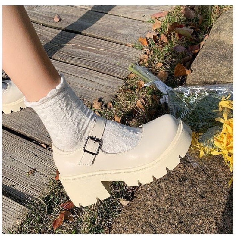 CÓ SẴN- form rộng hơn 1.5 size - Giày Oxford Cao Gót Mũi Tròn Thời Trang Thanh Lịch Cho Nữ ảnh thật shop chụp cuối nha