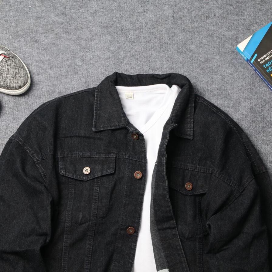 Áo Khoác Jean chống nắng Nam Nữ Màu Xanh Đen Trơn, Áo Khoác Jeans Rin Kaki Xanh