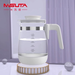 Ấm thuỷ tinh thay thế bình đun nước pha sữa Misuta 1200ml, ấm đun nước hâm sữa Misuta