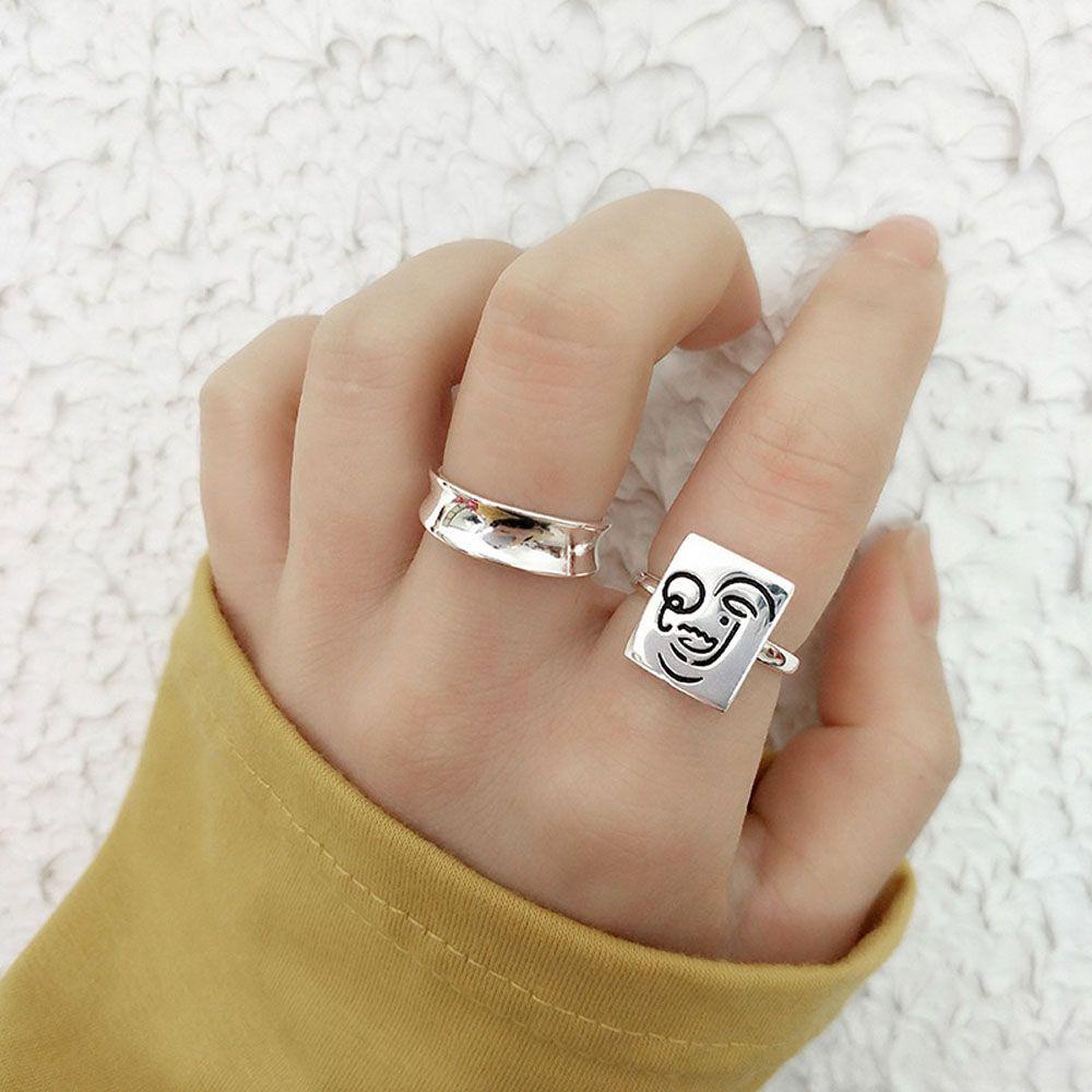 Nhẫn Hình Mặt Cười May Mắn Có Thể Điều Chỉnh Kích Cỡ Thời Trang Dành Cho Nữ