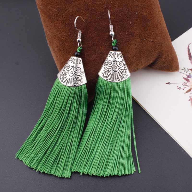 1 Cặp Bông Tai Hợp Kim Dáng Dài Phối Lông Vũ Phong Cách Bohemia Thời Trang Cho Nữ